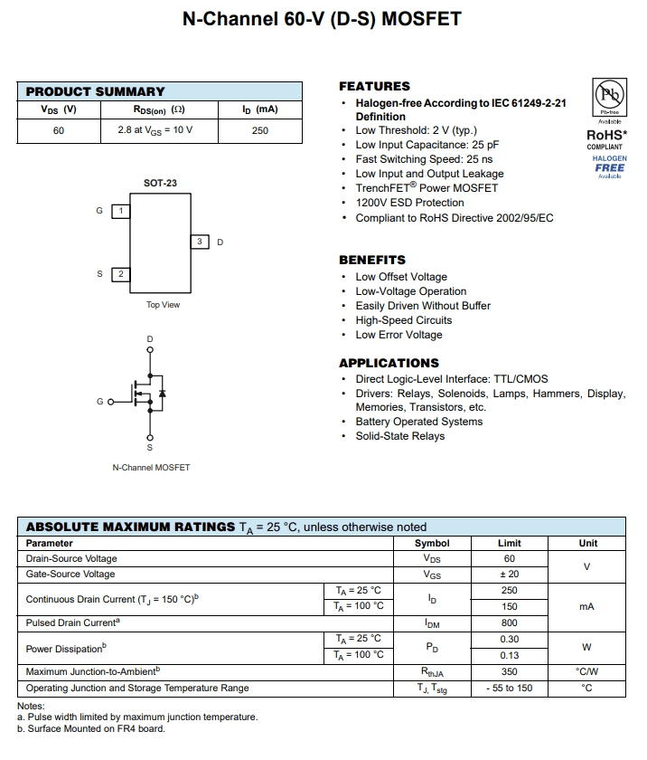 BS170FTA參數(shù)