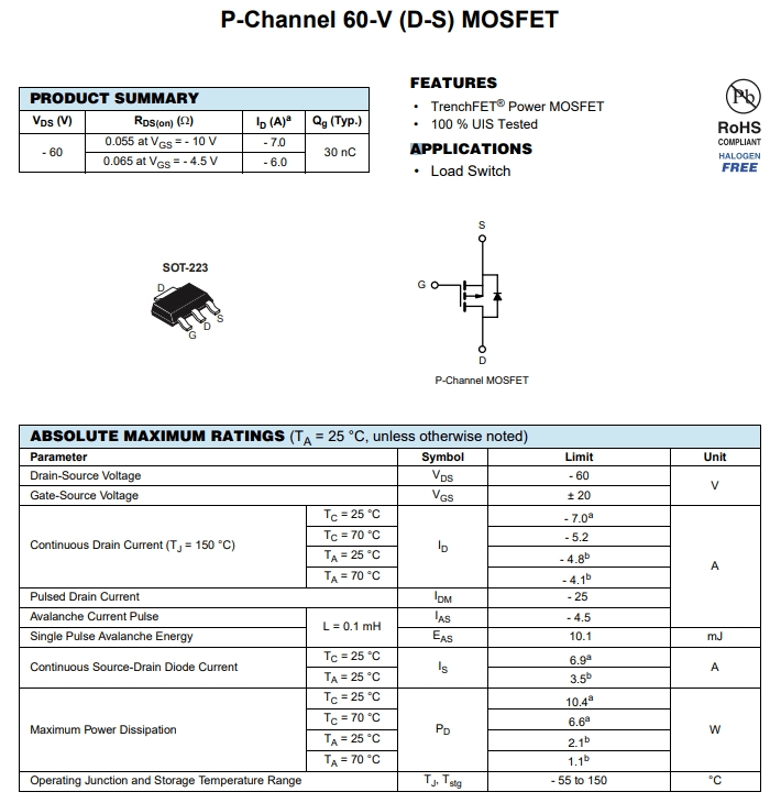 NTF2955PT1G參數(shù) NTF2955PT1G參數(shù)
