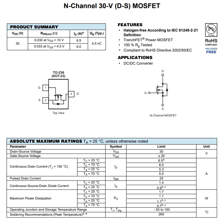 AO3400參數(shù) AO3400參數(shù)