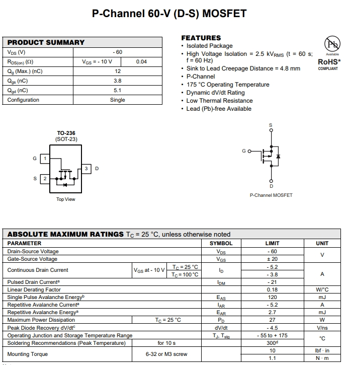 SI2309CDS-T1-GE3參數(shù) SI2309CDS-T1-GE3參數(shù)