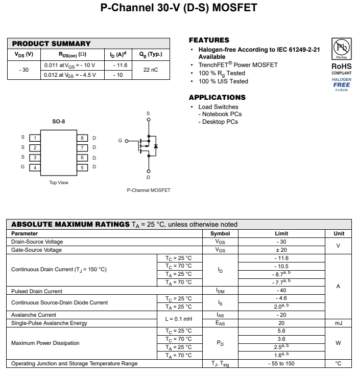 AO4407A參數(shù) AO4407A參數(shù)