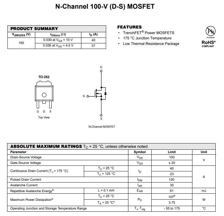 IRFR3410TRPBF參數(shù) IRFR3410TRPBF參數(shù)