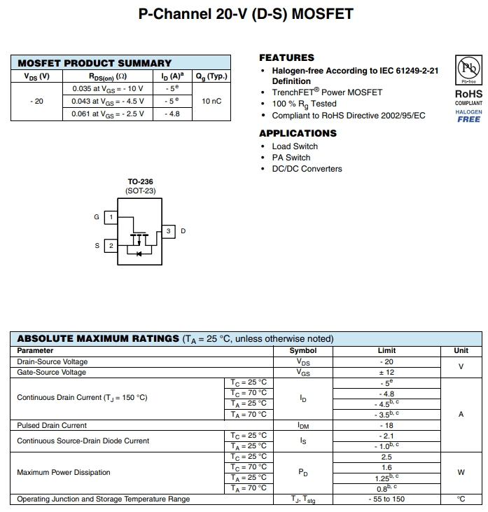 AO3419參數(shù) AO3419參數(shù)