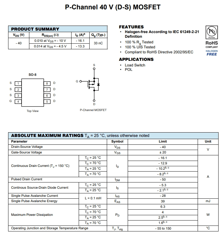 SI4401BDY-T1參數(shù)