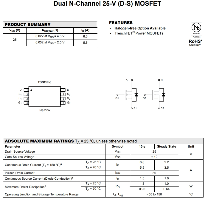 SI6926ADQ-T1-GE3參數(shù)
