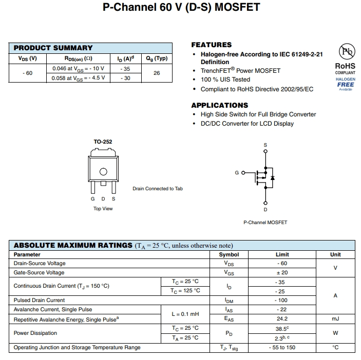 SPD30P06PG參數(shù)