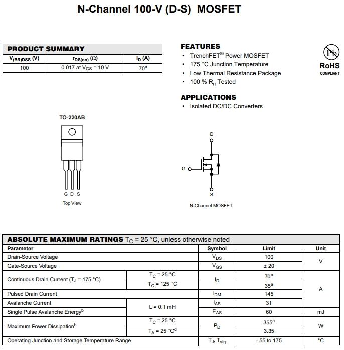 IRF3710PBF參數(shù)】
