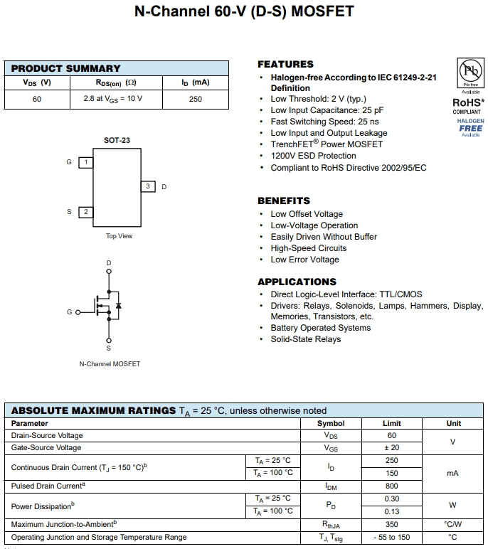 2N7002LT1G參數(shù)