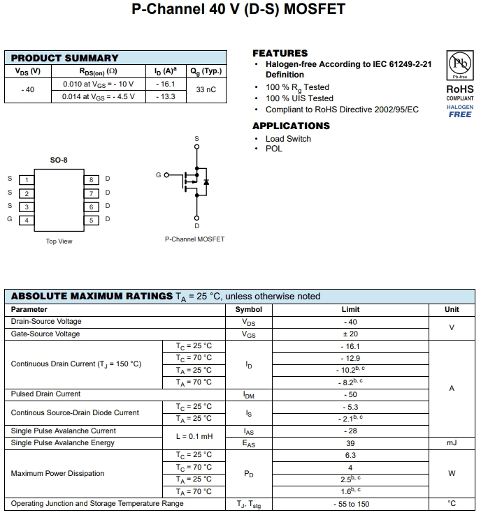 SI4401DDY-T1-GE3參數(shù) SI4401DDY-T1-GE3參數(shù)